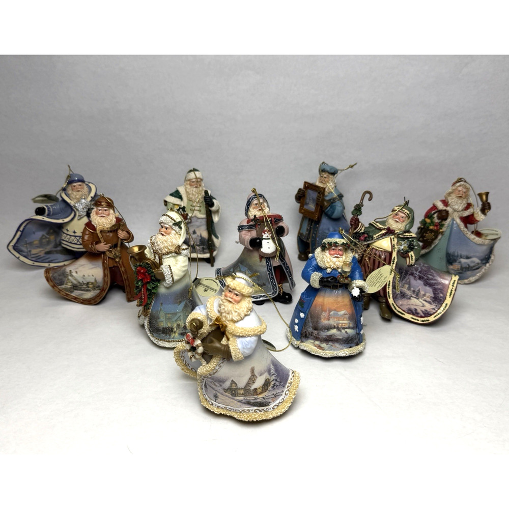 Thomas‎ Kinkade Old World Santa Ashton Drake Ornaments Set of 10 Christmas Lot 3